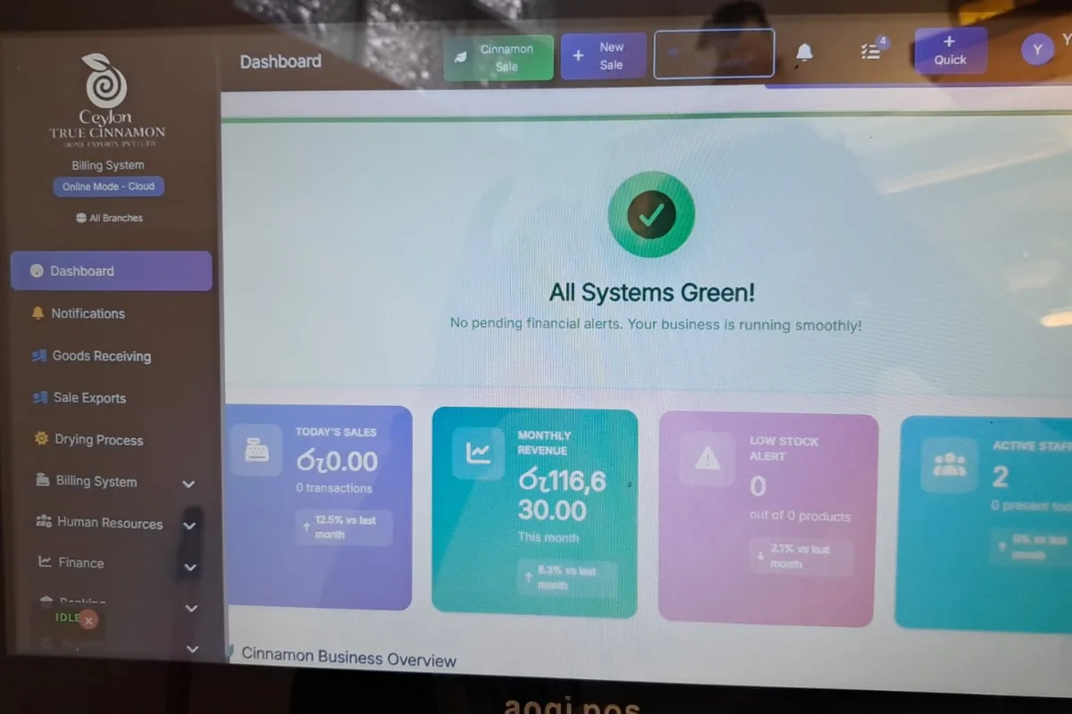 Live retail POS dashboard